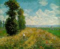 Prairie aux peupliers aka Poplars près d’Argenteuil Claude Monet paysage